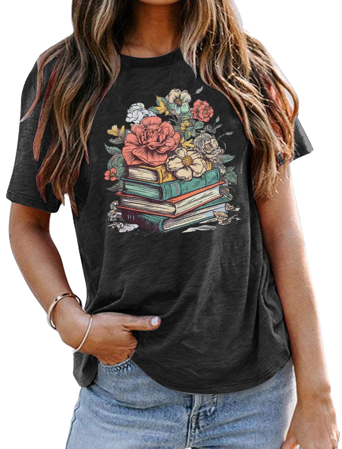 Book Lover Teacher Shirt | Wildflowers & Books Graphic Tee