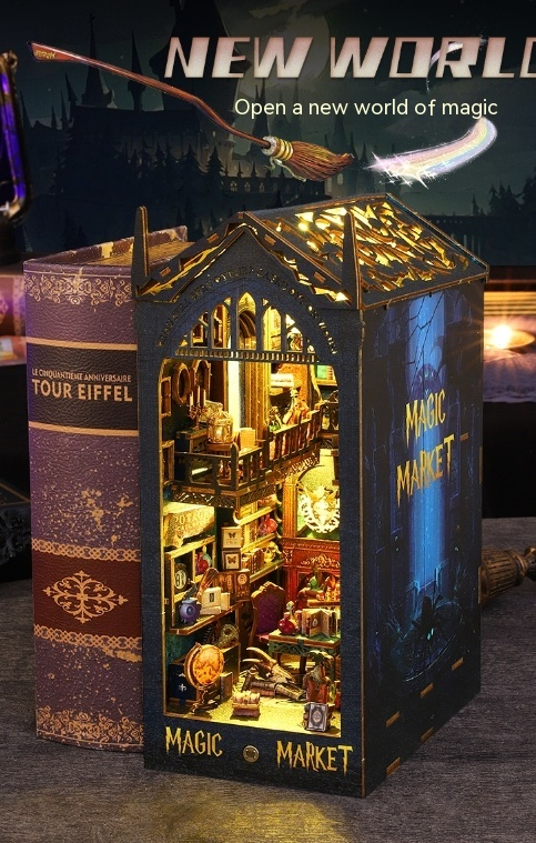 Handmade 3D Cottage Book Stand | Cozy Bookshelf Display