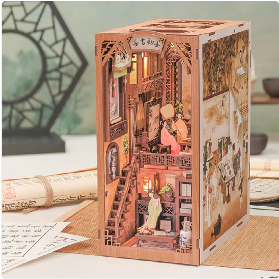 Garden House Book Nook Kit | DIY Miniature Bookshelf Decor