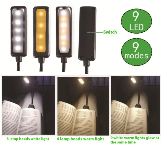 Adjustable Book Clip Lamp – LED Reading Light for Books
