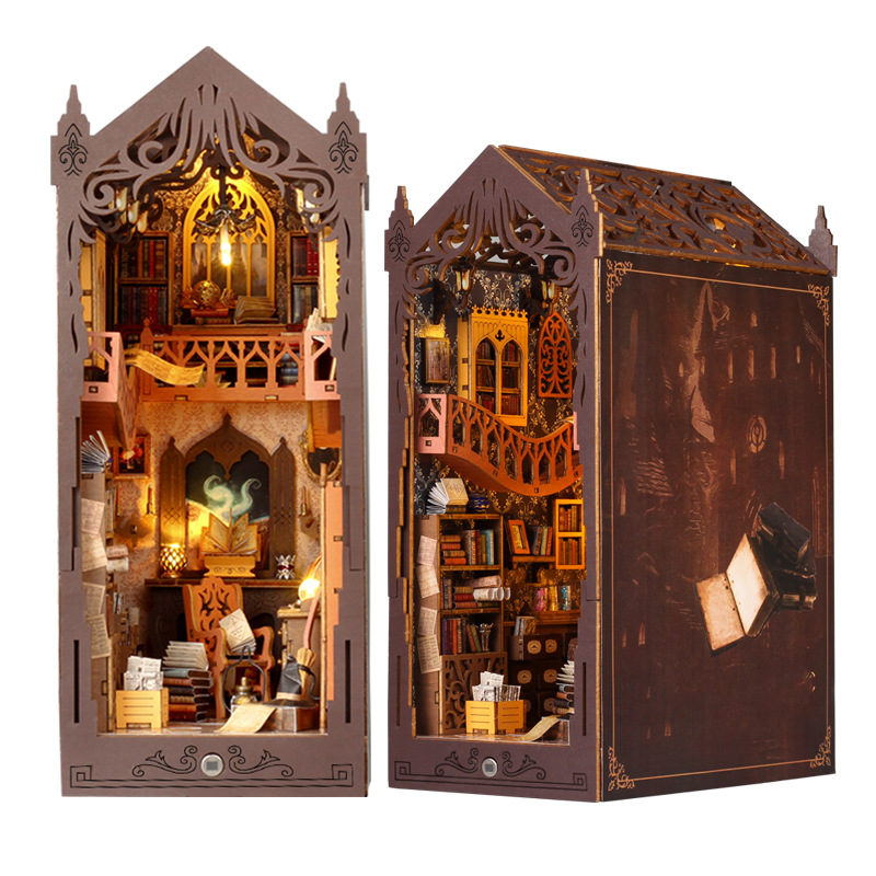 Library Book Nook | Miniature Bookshelf Insert Decor