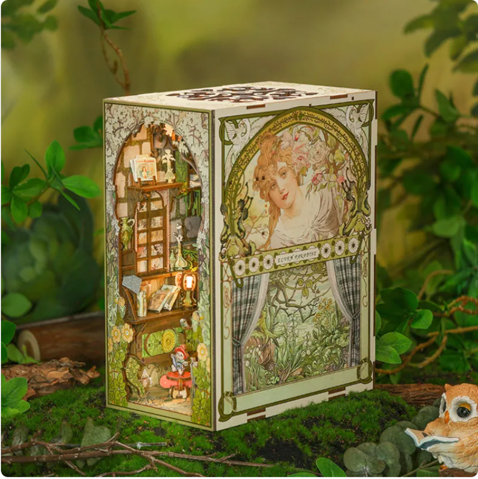 Garden House Book Nook Kit | DIY Miniature Bookshelf Decor