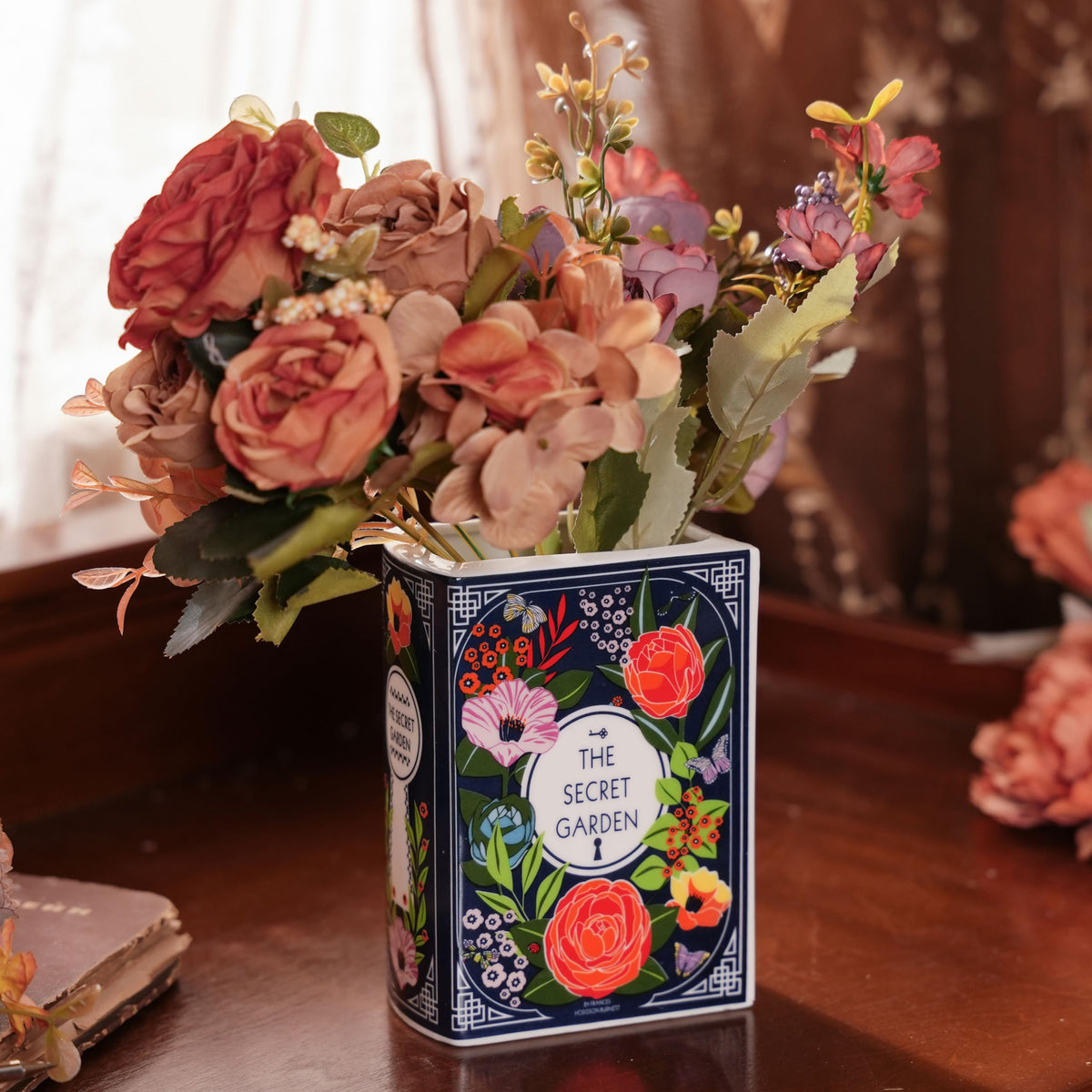 Ceramic Book Vase | Unique Literary Bookshelf Decor