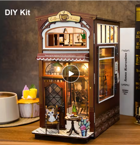 Handmade 3D Cottage Book Stand | Cozy Bookshelf Display