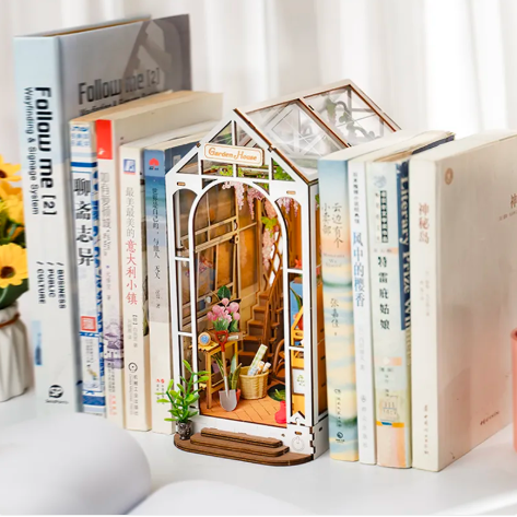 Garden House Book Nook Kit | DIY Miniature Bookshelf Decor