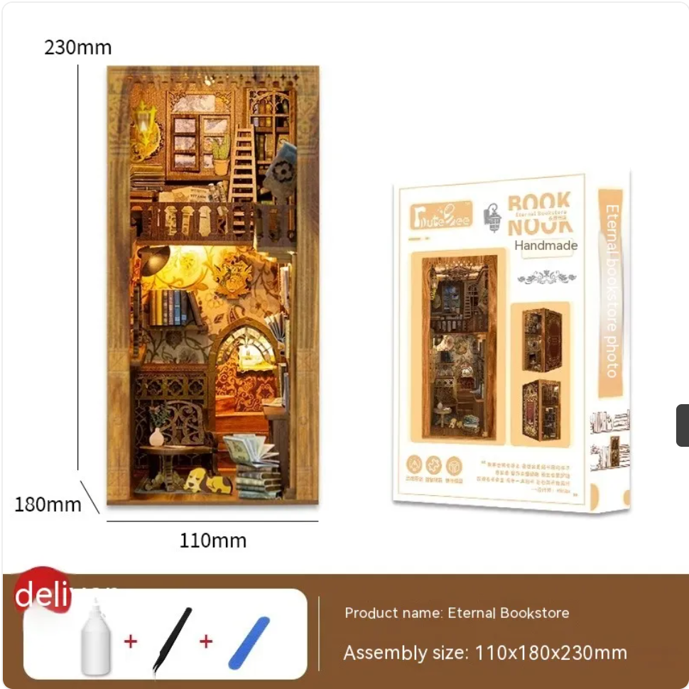 Garden House Book Nook Kit | DIY Miniature Bookshelf Decor