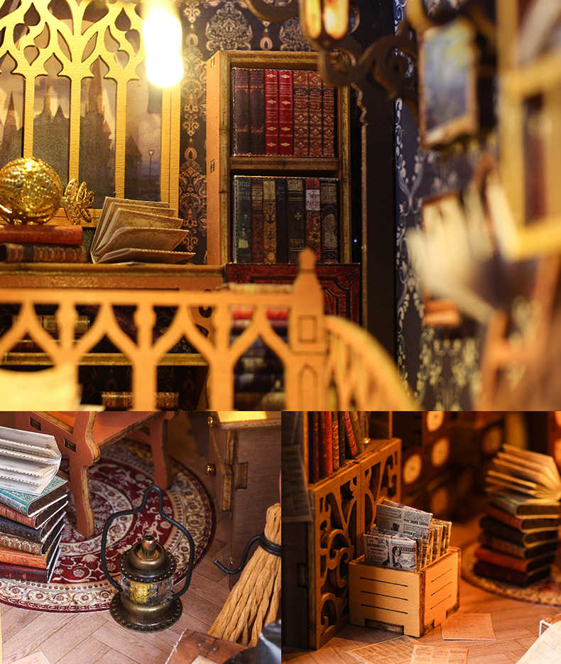 Library Book Nook | Miniature Bookshelf Insert Decor