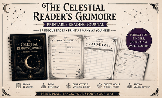 The Celestial Reader’s Grimoire | Printable Reading Journal & Book Tracker PDF