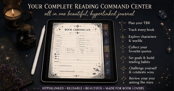 The Celestial Reader’s Grimoire | Hyperlinked Digital Reading Journal & Book Tracker