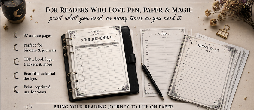 The Celestial Reader’s Grimoire | Printable Reading Journal & Book Tracker PDF