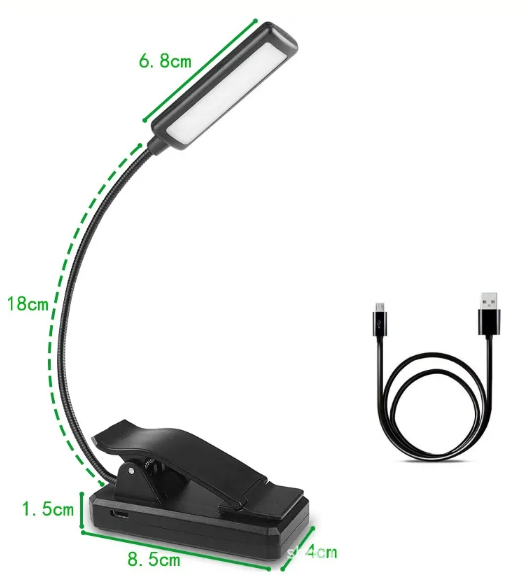 Adjustable Book Clip Lamp – LED Reading Light for Books