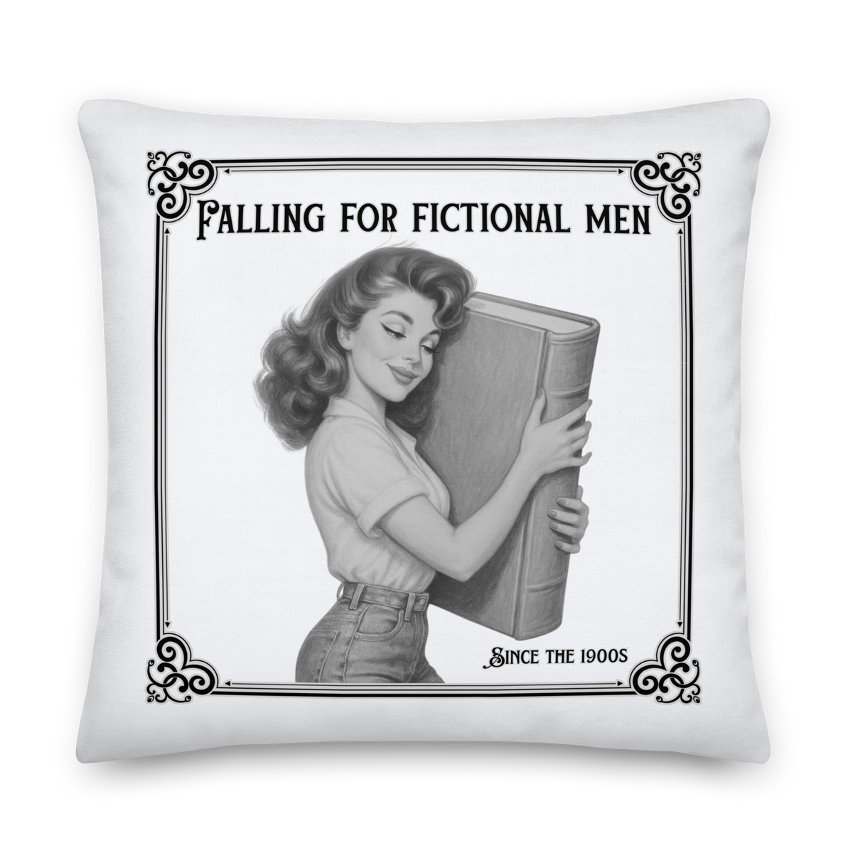 Falling for Fictional Men Bookish Pillow | Reader Decor