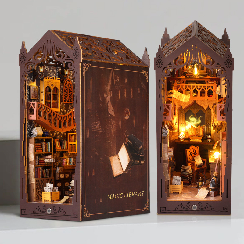 Library Book Nook | Miniature Bookshelf Insert Decor
