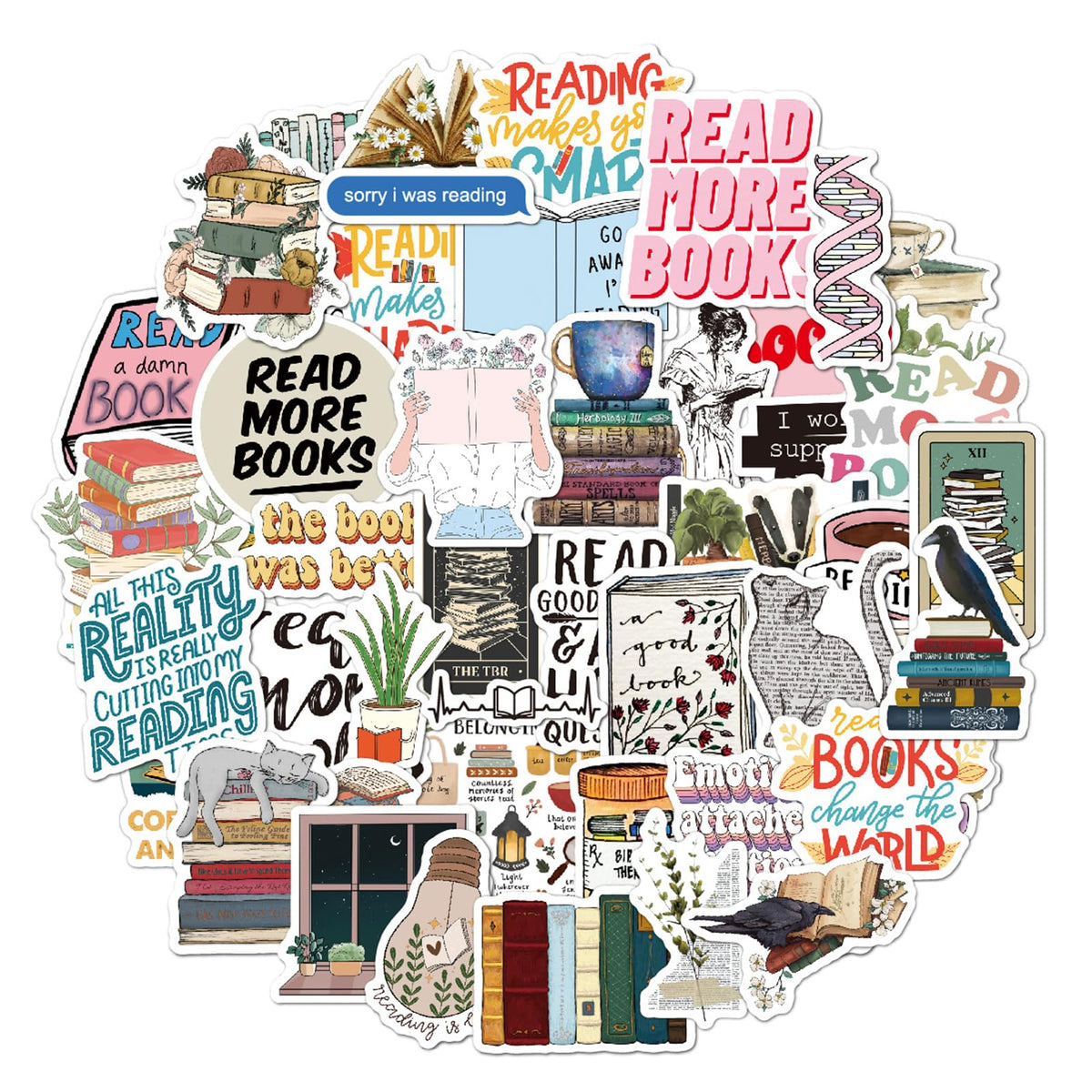 200-Piece Book Sticker Pack – Book Lover & Reader Stickers