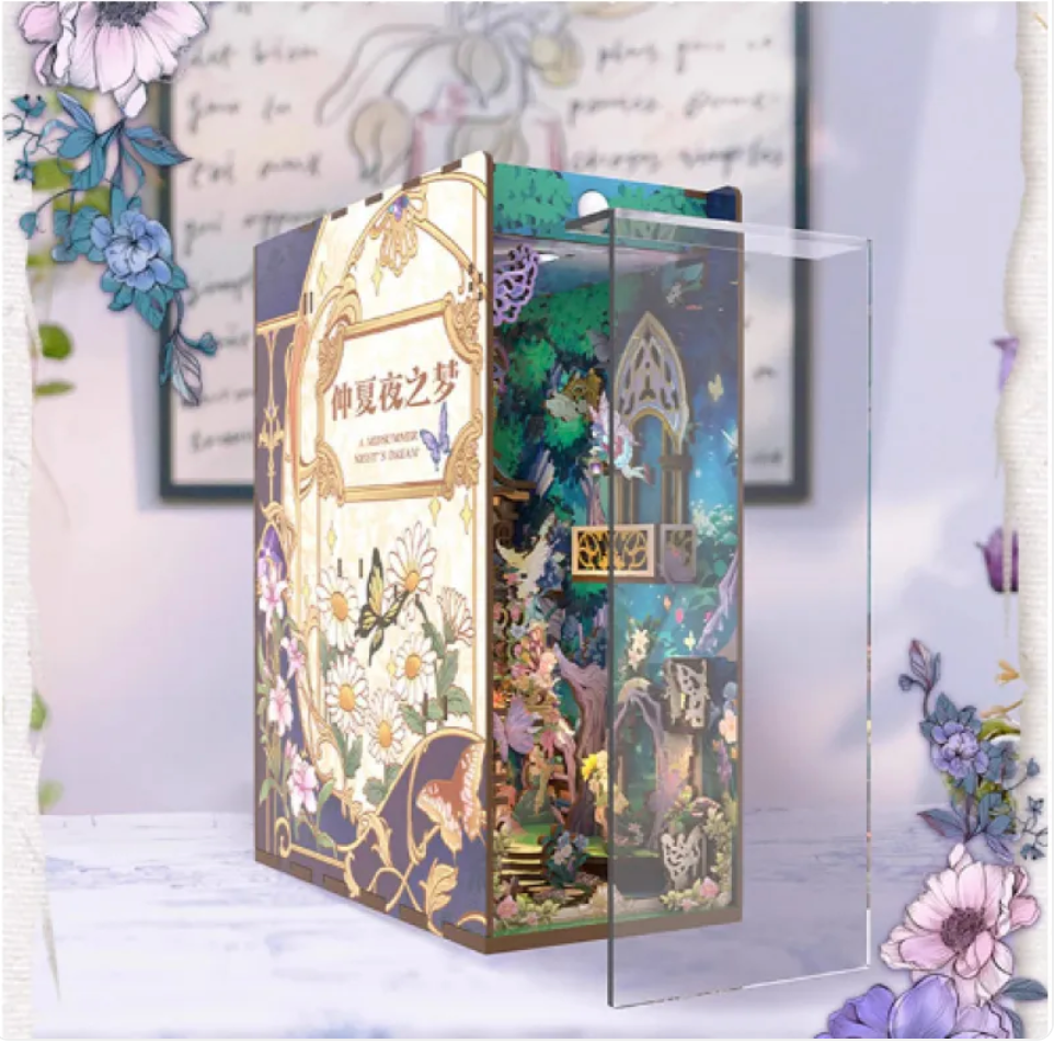 Garden House Book Nook Kit | DIY Miniature Bookshelf Decor