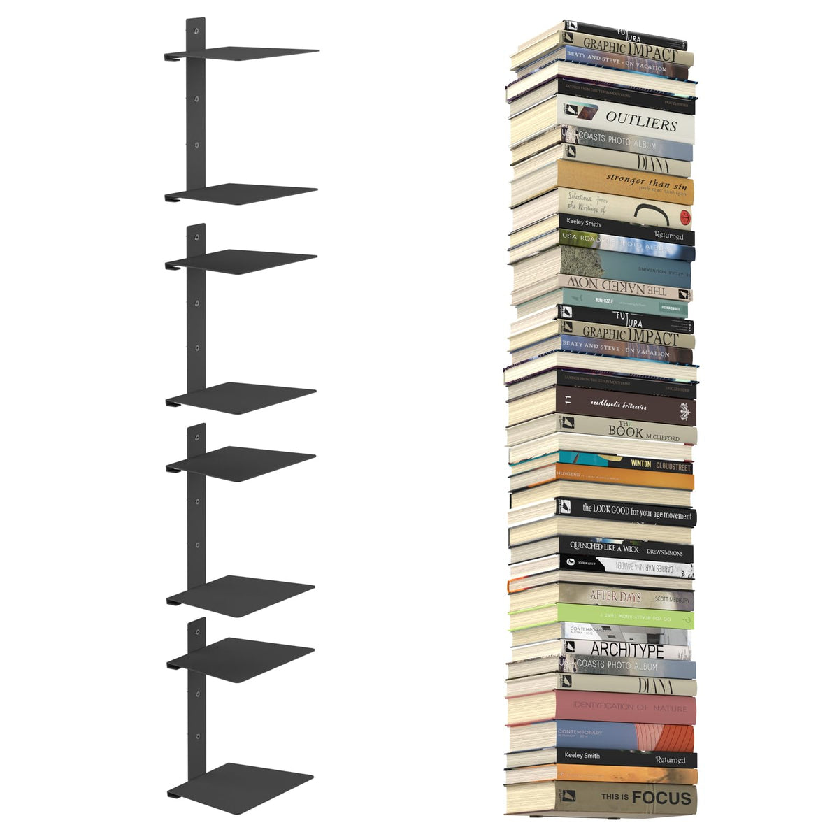 Invisible Floating Bookshelves | Vertical Wall Book Storage