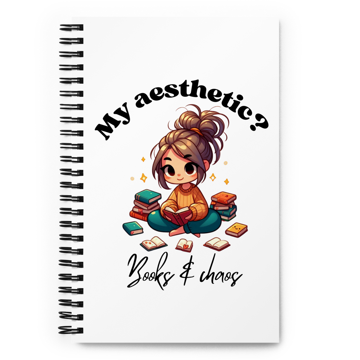 Cozy Book Dragon Reader Notebook | Bookish Spiral Notebook
